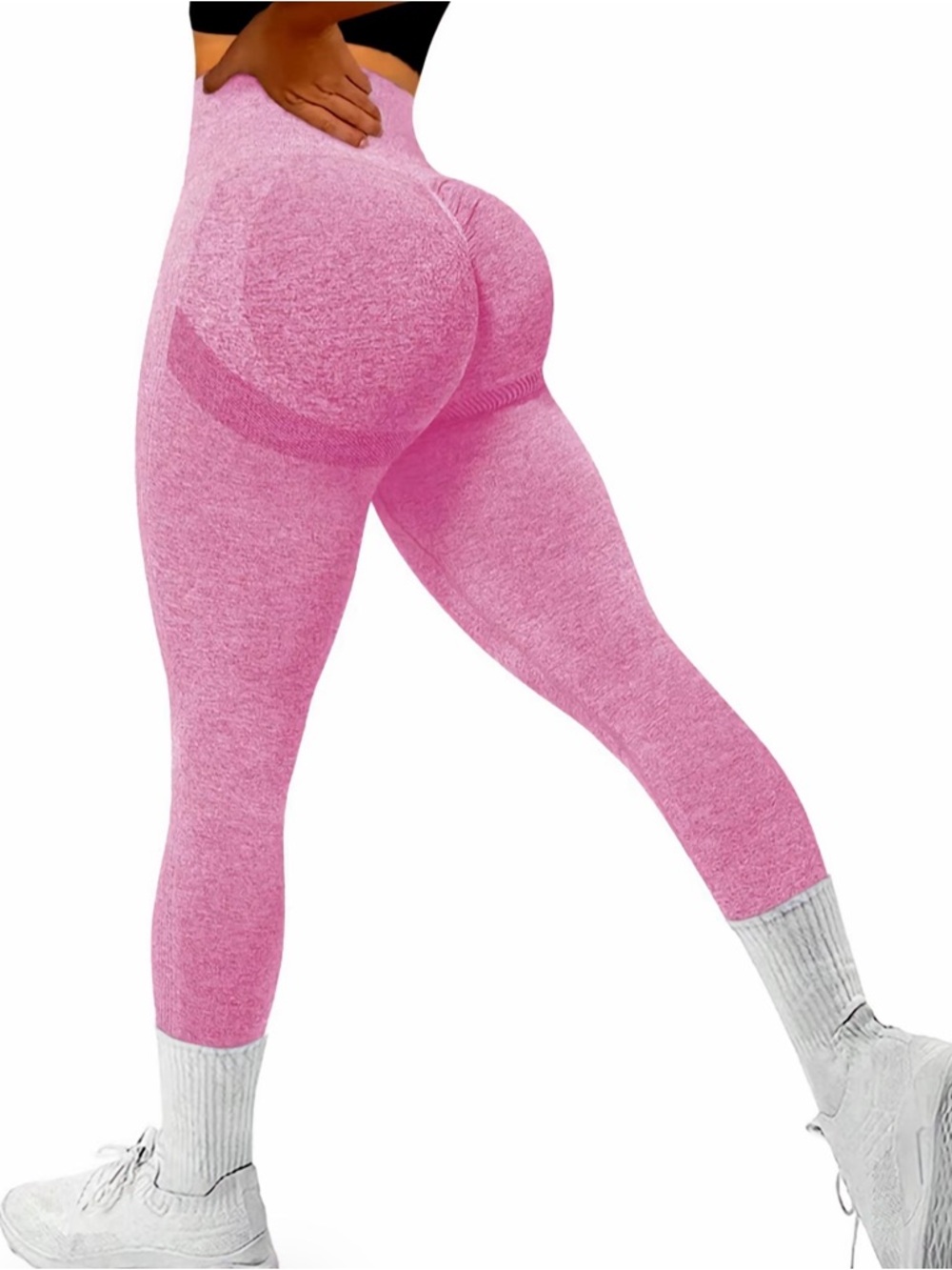 Seamless High-Waist Pink Sculpting Leggings